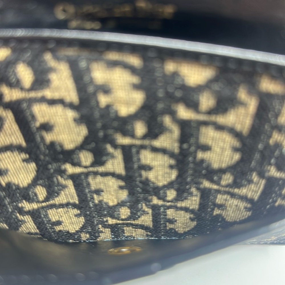 Christian Dior Monogram Black & Tan Envelope Small Clutch Wallet - Picture 8 of 9
